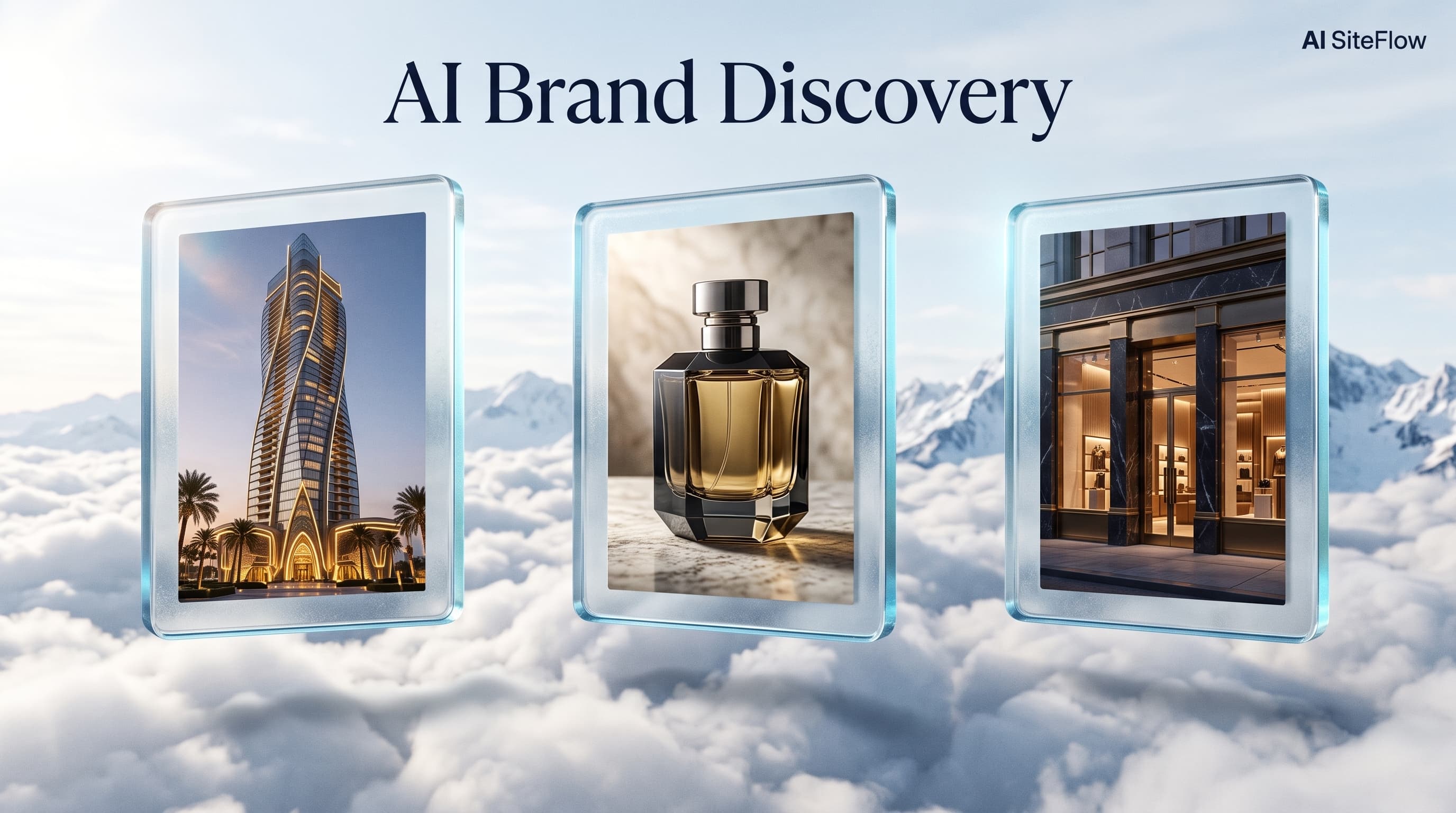 Luxury real estate, hospitality and product advertising concepts illustrated with AI.