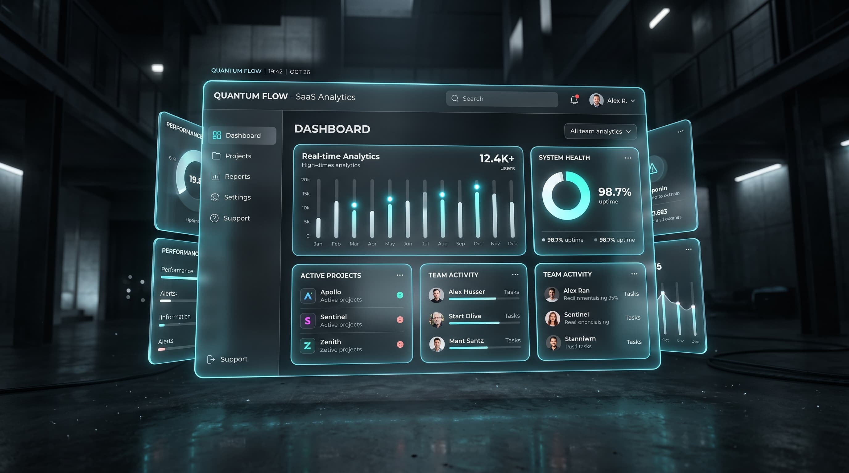 Glassmorphic Bento Grid Layout for AI SaaS Waitlist