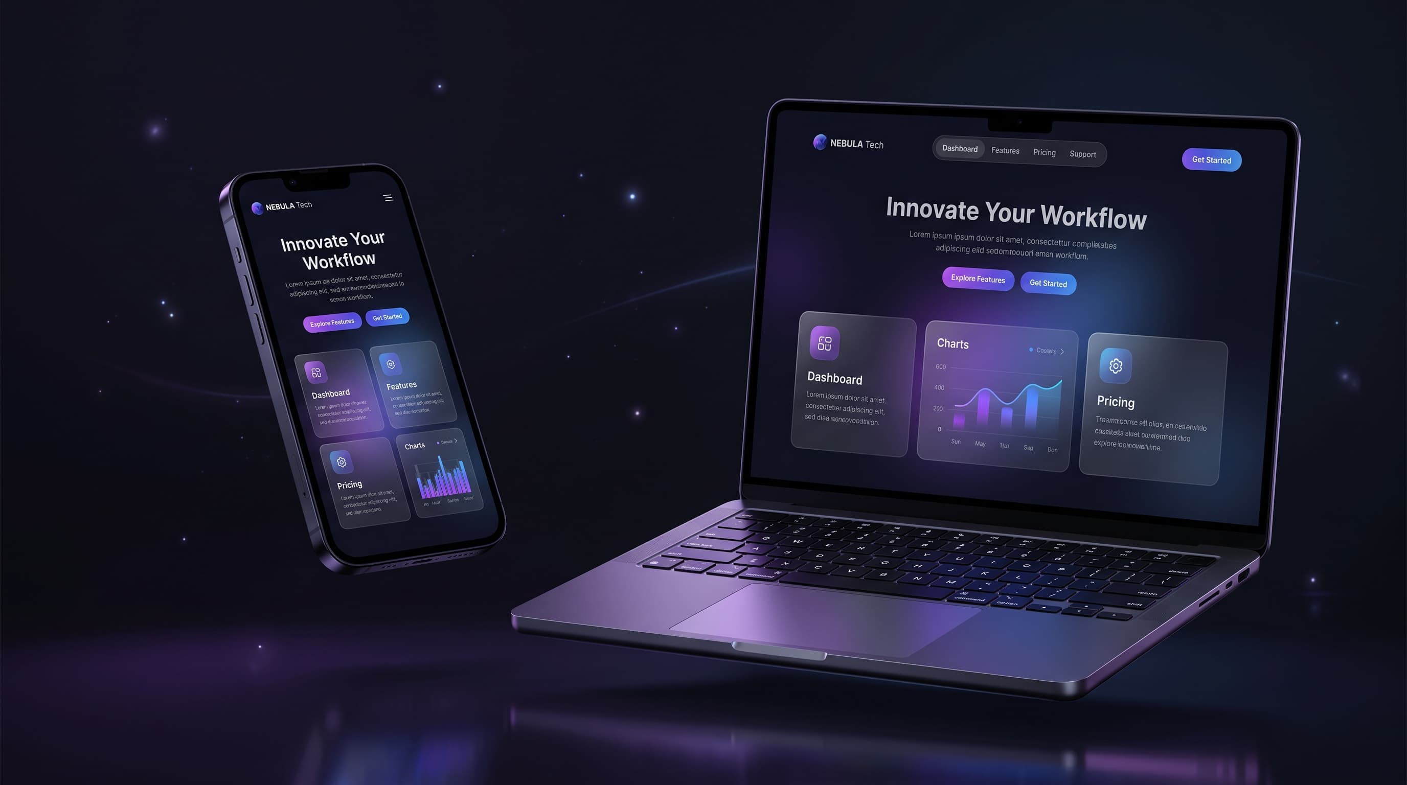Interactive value-proposition UI cards with hover-lift animation