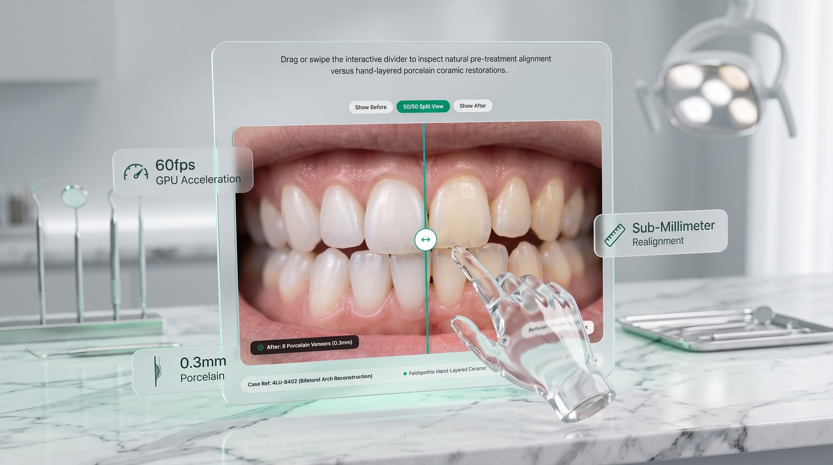 60fps Before After Dental Slider UI Architecture