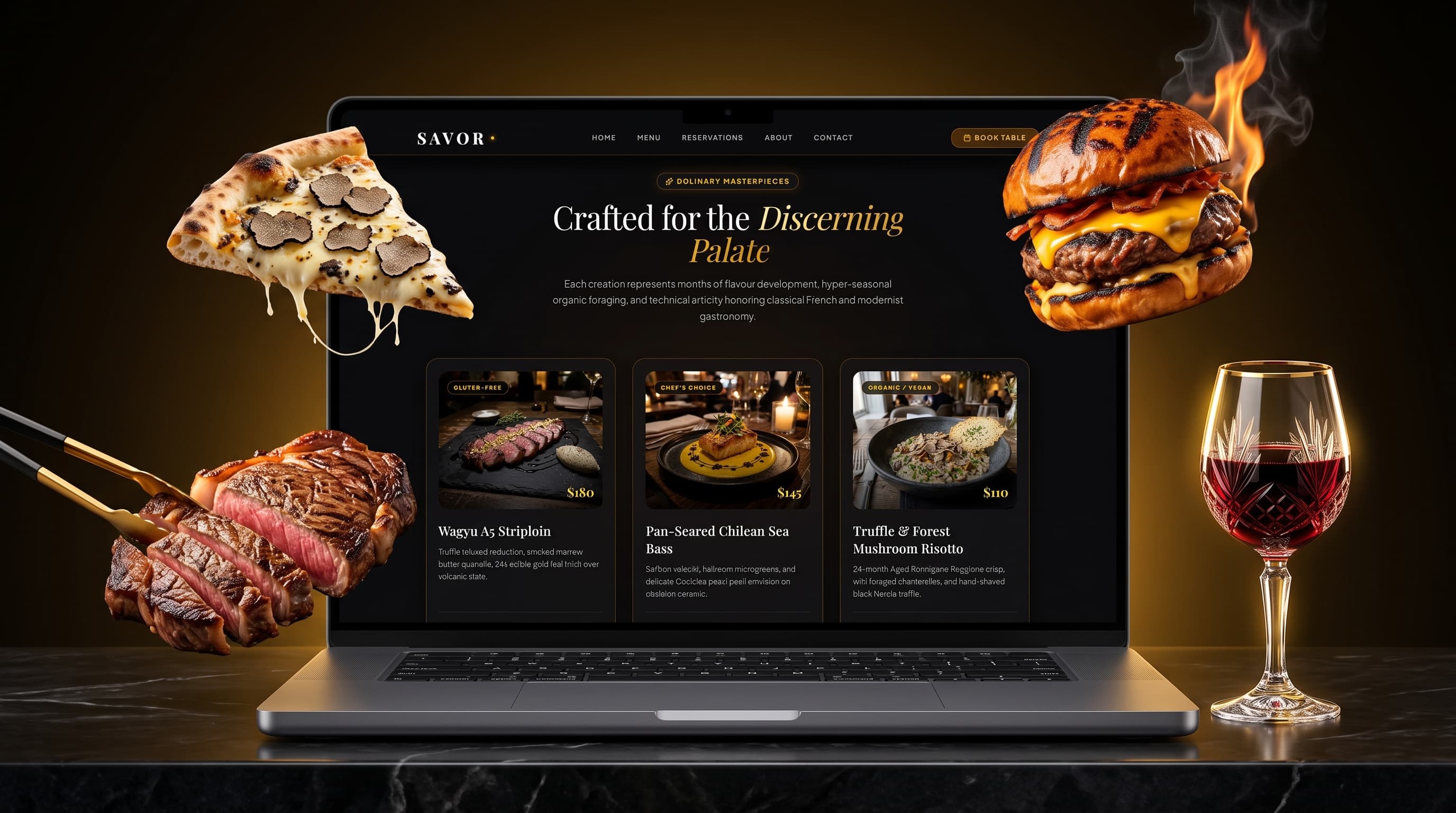 SAVOR — Luxury Fine Dining & Restaurant Next.js 16 5-Page Template